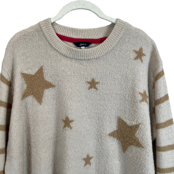 Joules Chantelle Intarsia Star Jumper Sweater in Starstripe Women's 10 - Picture 3 of 9
